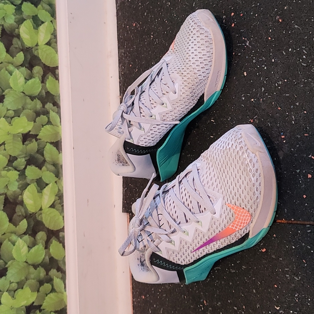 Nike Metcon 6 size 8M 9.5W White Teal sole Free Shipping